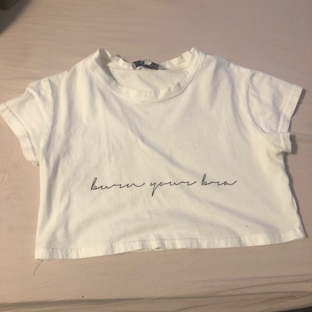 Burn your bra cropped T-shirt